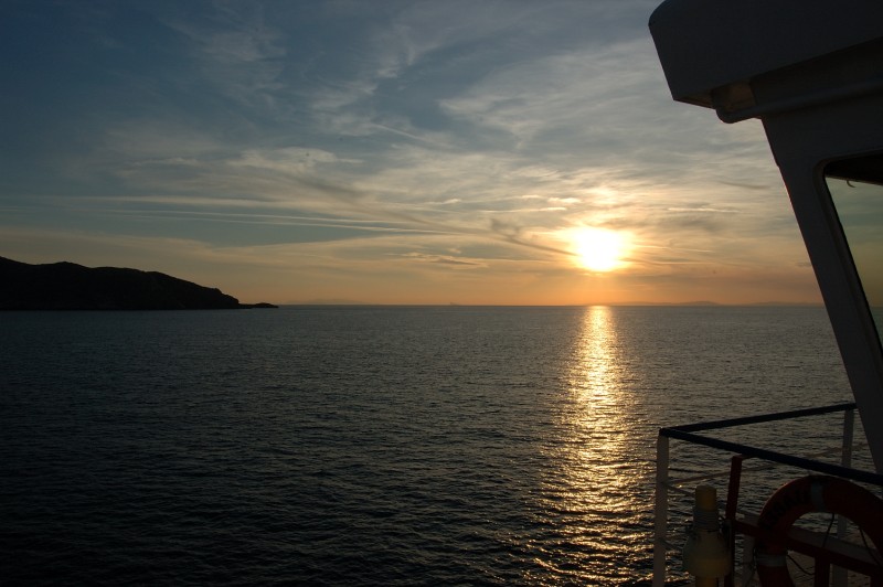 Sunset leaving Greece