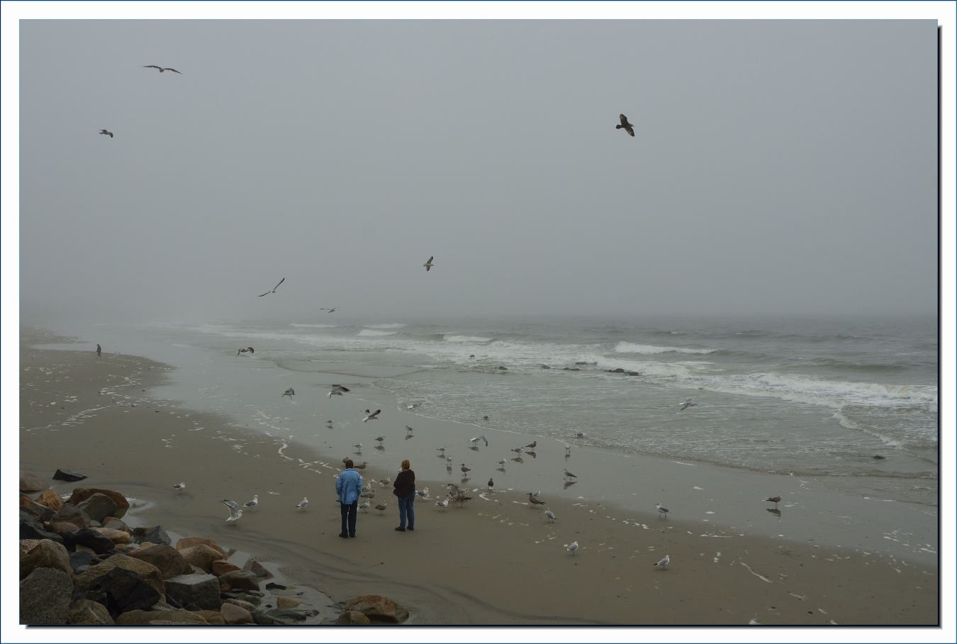 Rainy day at Wells Beach Maine