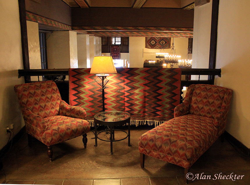 One of the many stately seating areas at the Ahwahnee  