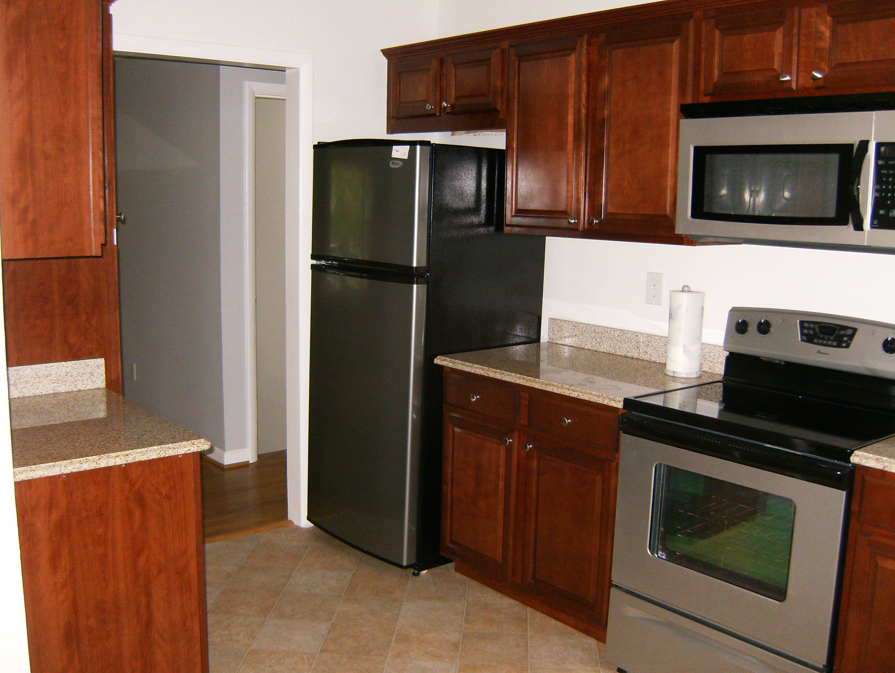 all new cabinets, counters, appliances, floor