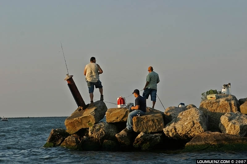 fishing off the rocks