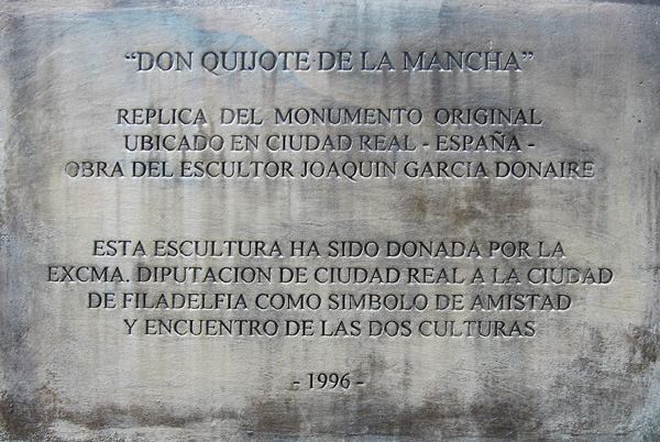 Don Quijote - the inscription, in Spanish