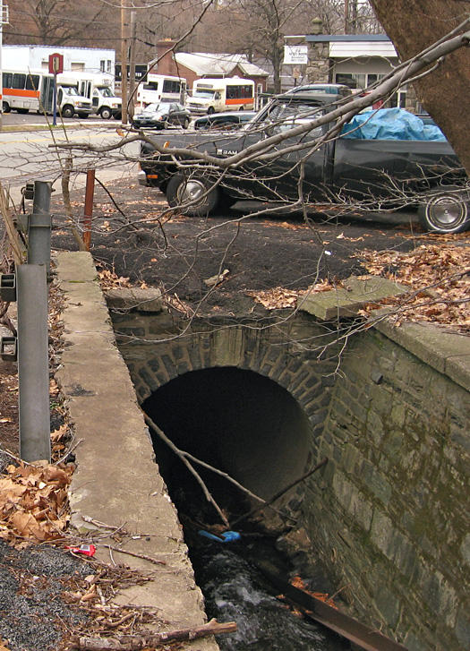 Gulley Run Enters a Closed Drain