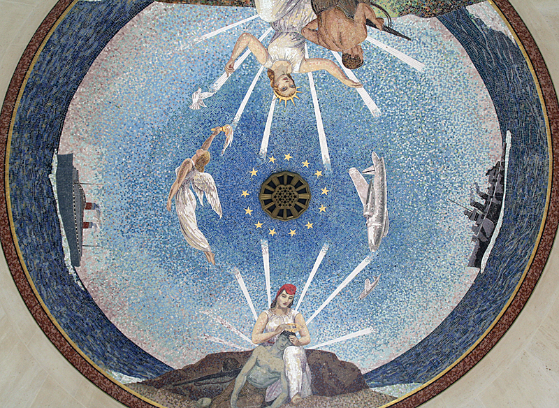 Ceiling of the memorial at the end of the cemetery 2920