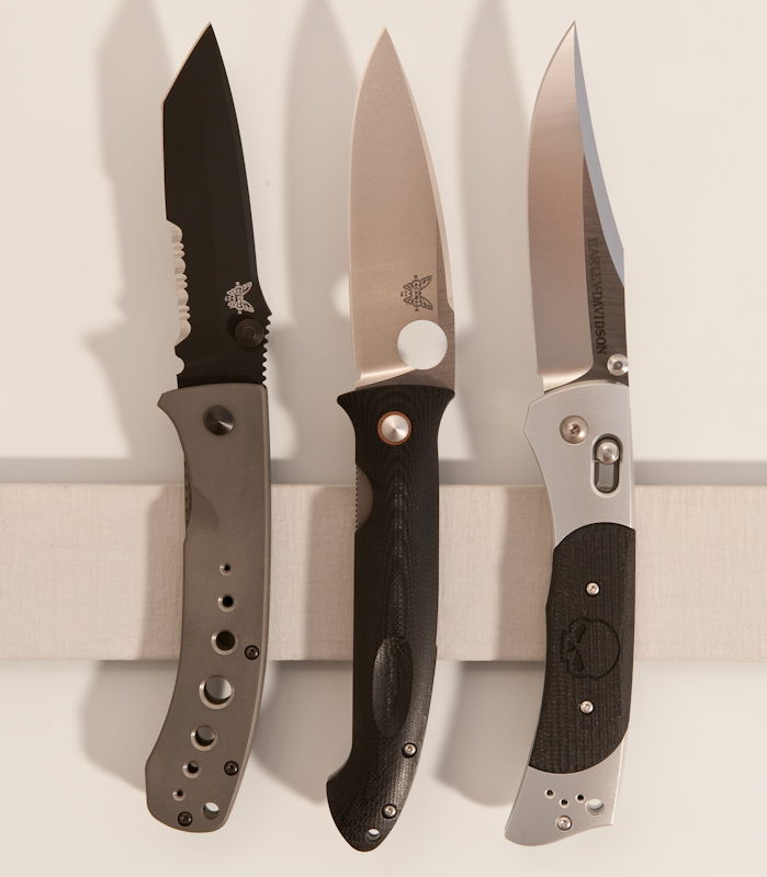 Benchmade 760SBK proto, 740 proto, Harley Davidson 13100 proto.