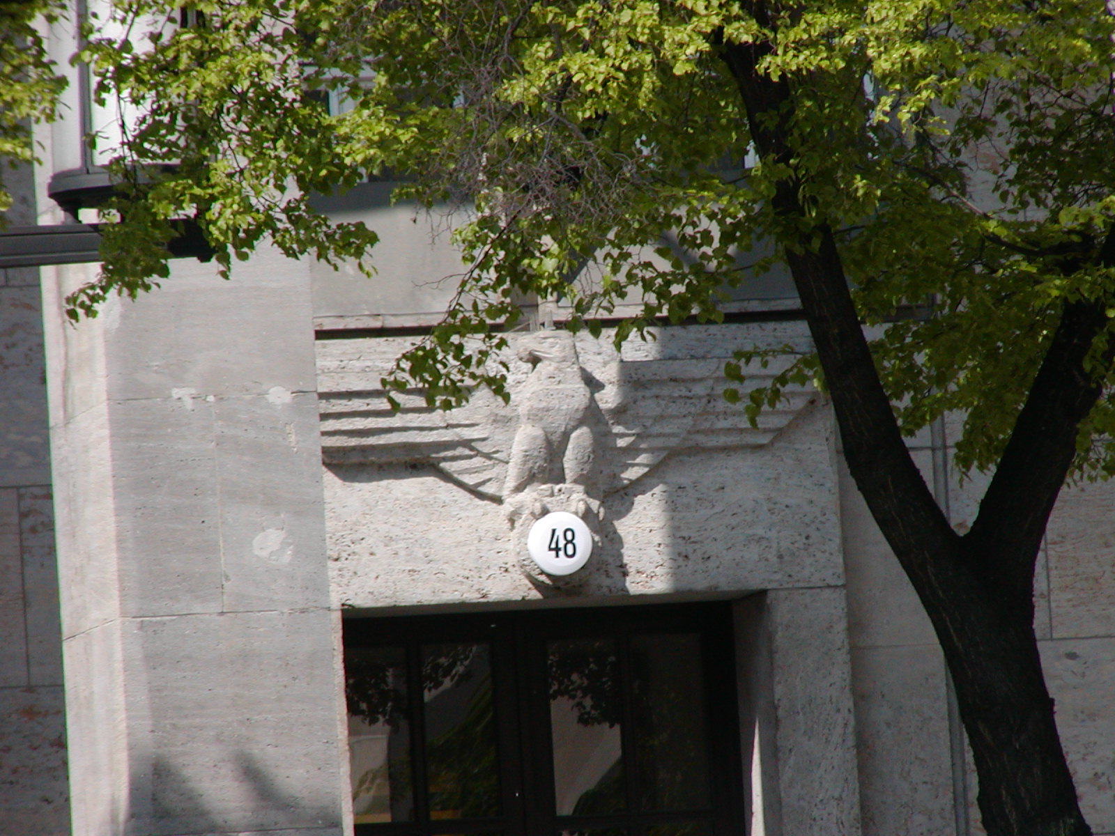 Finance ministry building Bismarkestrasse Berlin. Reich eagle.