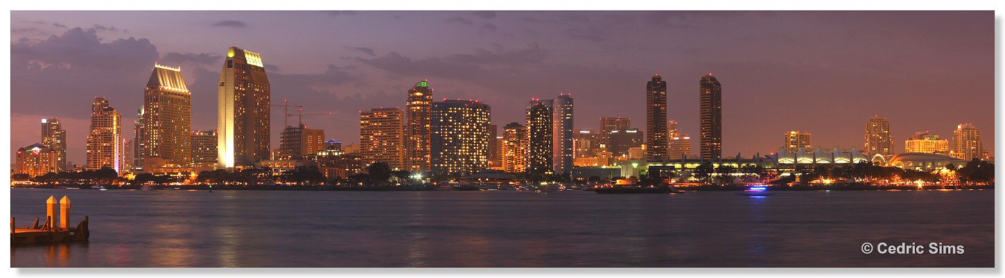 San Diego Skyline Pano from Coronado San Diego 2011