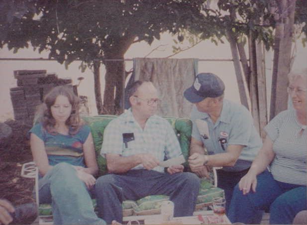 Judy, Uncle Ted, Uncle Russell Sharp, and Mom.