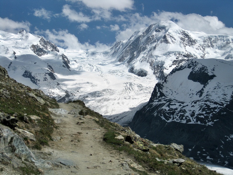 Zermatt. Trail to the Gorner Glacier