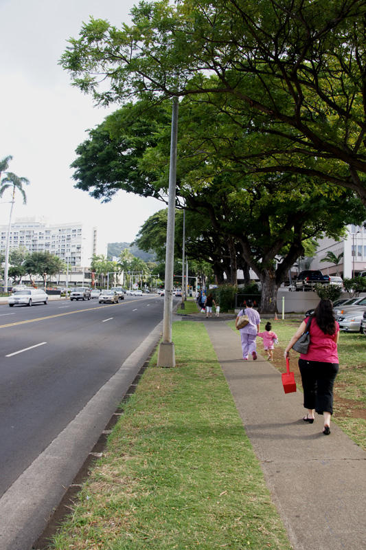Looking Mauka up Punahou Street.