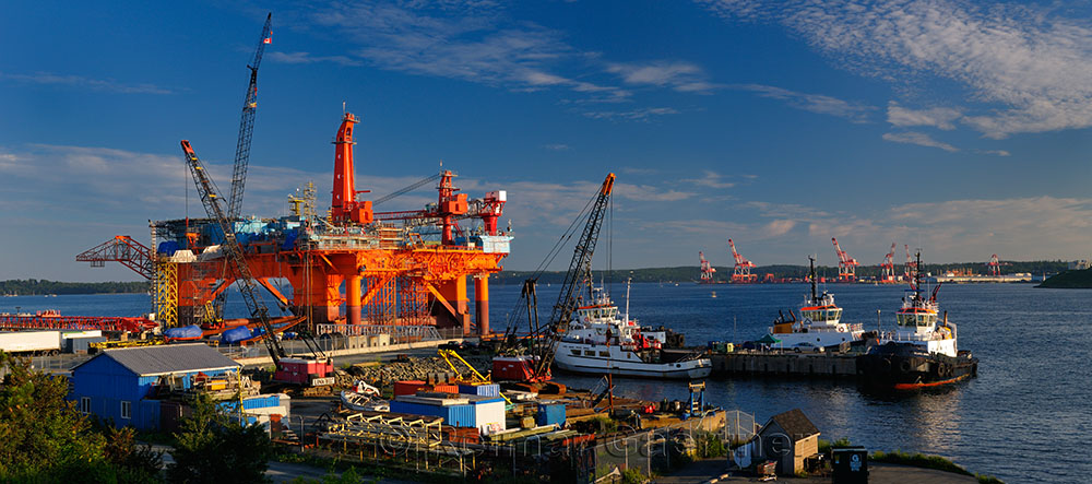 Louisiana Oil Rig under repair at Woodside Dartmouth in Halifax Harbour Nova Scotia