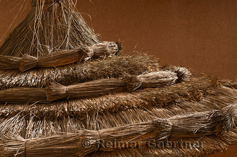 Abstract of straw umbrella inside Kasbah Amerhidil in the Skoura oasis Morocco