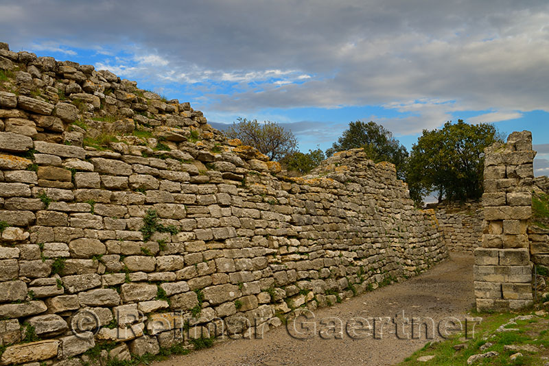 Ancient walls of Troy VII site of the Trojan War near Hisarlik Turkey