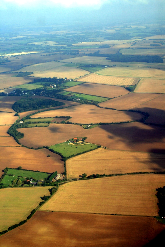 above the fields in Essex County.