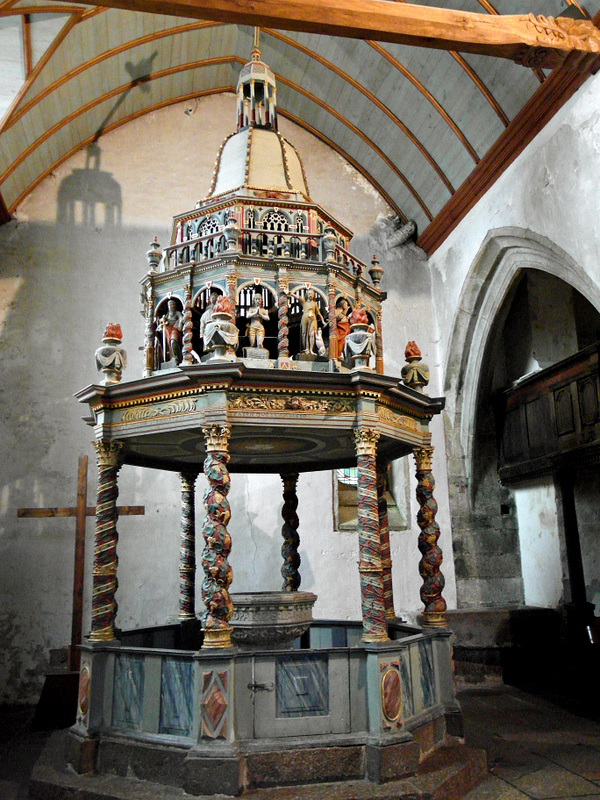 the painted wooden baptistry- 16th century