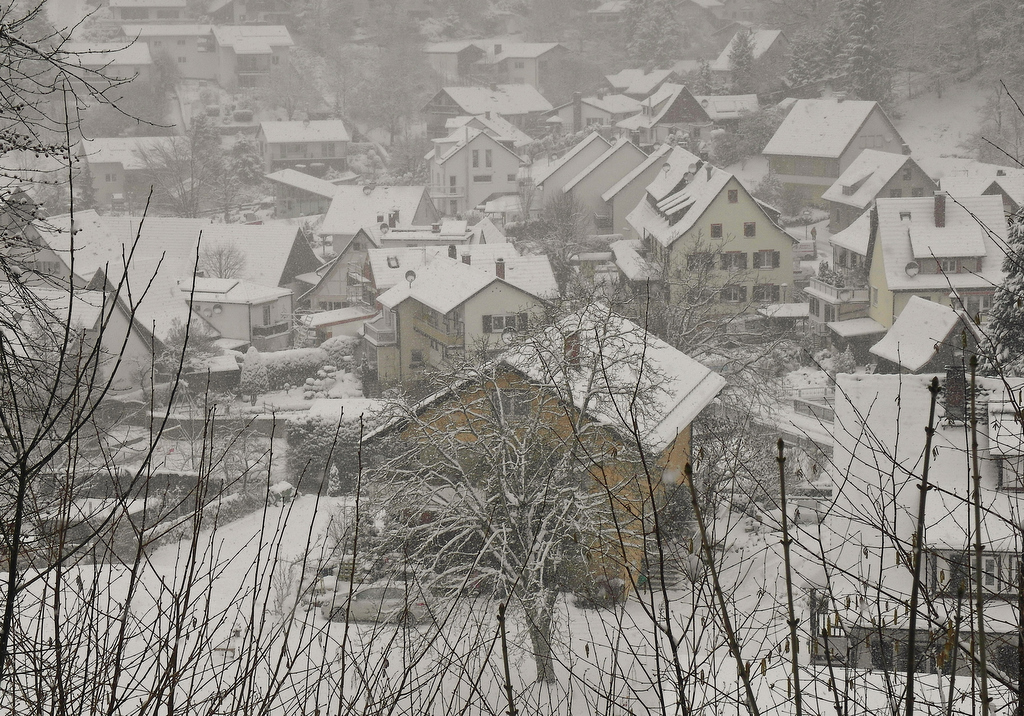 the village numbed by the cold winter