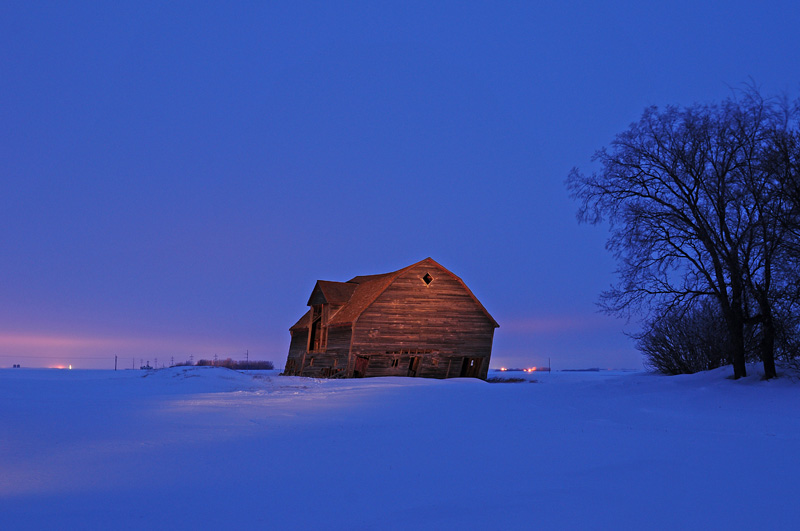 Winter  Barn Near Keystown SK.