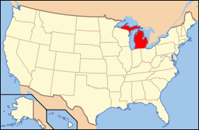 U.S.A. highlighting Michigan