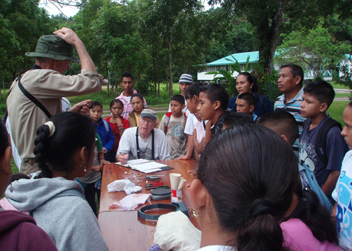 Leif processing bird for school kids.  (Photo by Jane Berry)