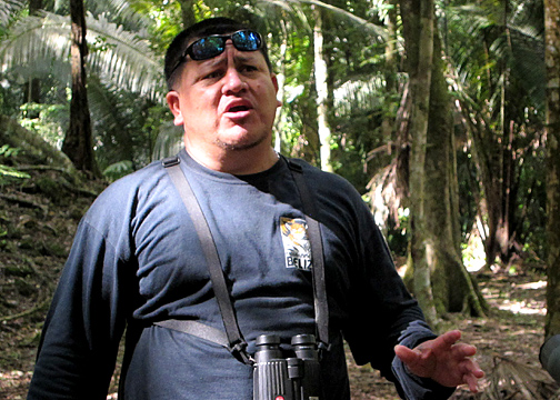 Melvis describing La Milpa Archeological Site.