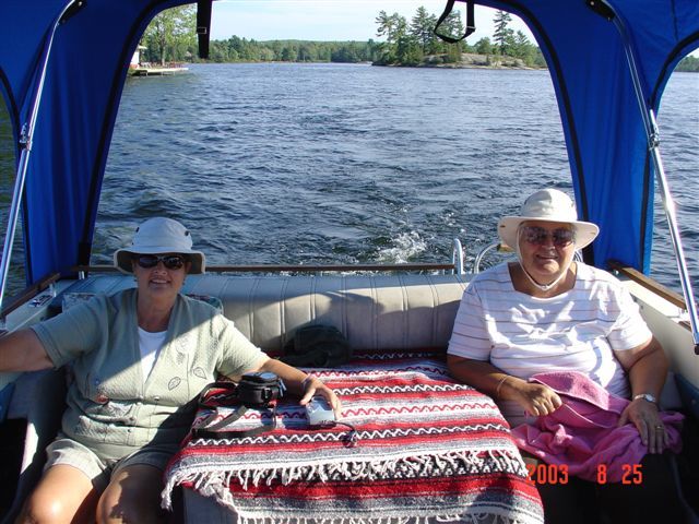 Ann and Mom re-living the African Queen Movie