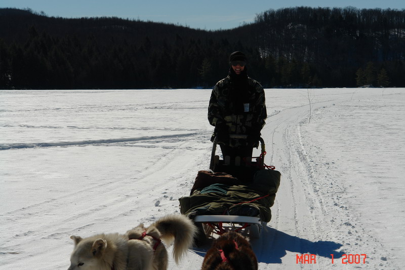 on frozen lake