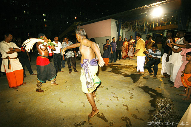 doing the dance around the temple