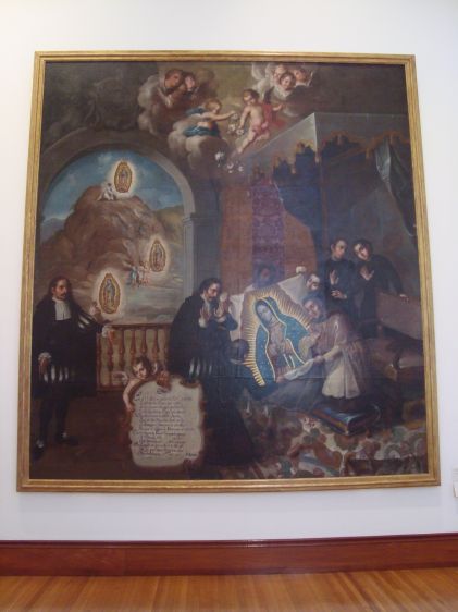 Aparicin de la Virgen de Guadalupe y estampacin de su imagen