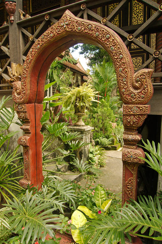 Reflection: mirrored archway.