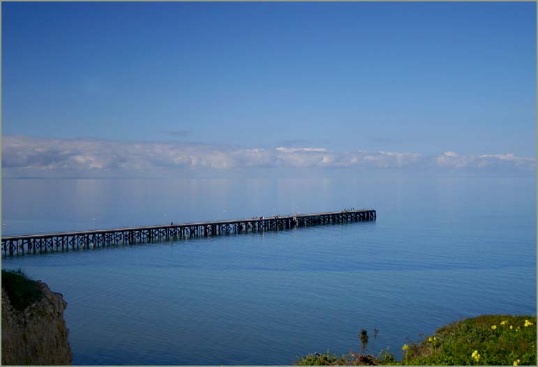 The Ardrossan Jetty on a calm day in winter.