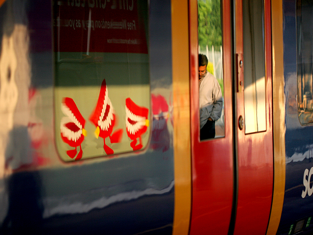 Laughing on the Train