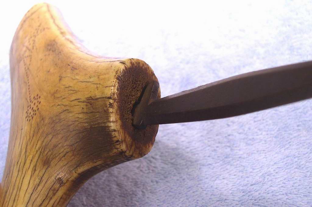 Omaha War Club Showing Detail Of Spike Attachment to Horn