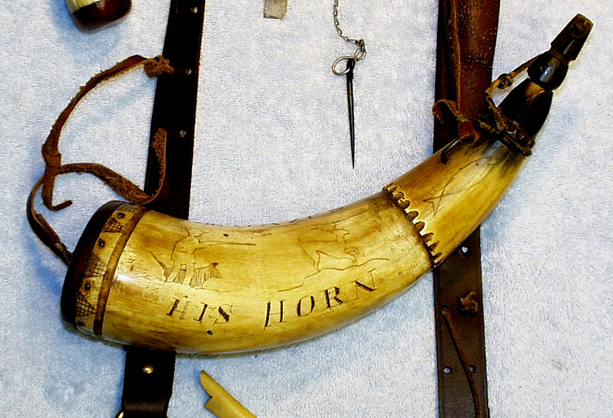 Detail Of Schrimshawed Horn (Outside Curve)