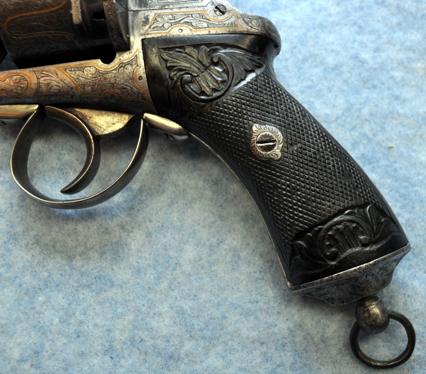 Revolver Grip Detail - notice carving and condition of wood
