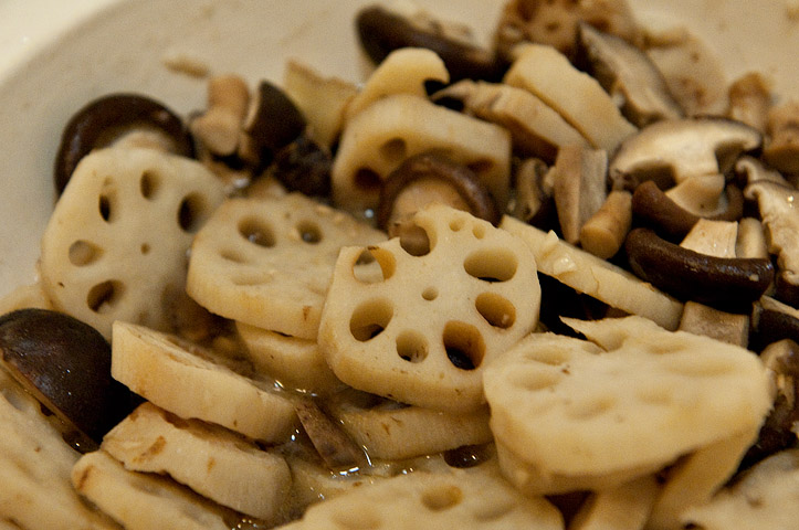 Lotus and fresh mushroom