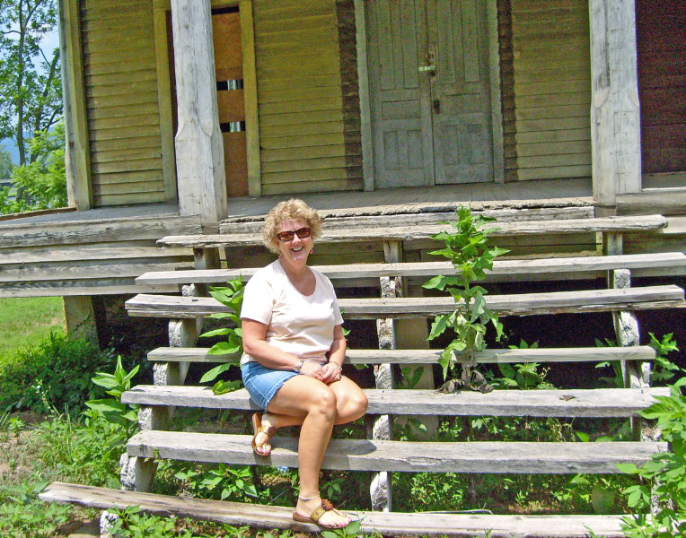 Bethany on steps