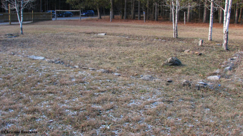 Foundations of the old  Grant church