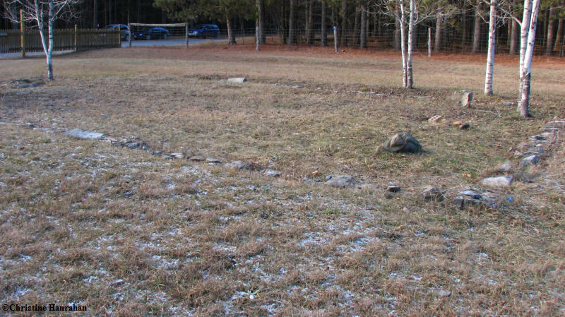 Foundations of the old  Grant church