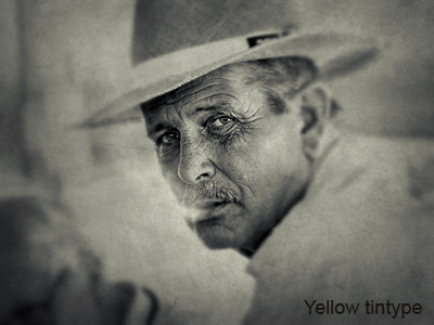 Tintype with yellow highlights
