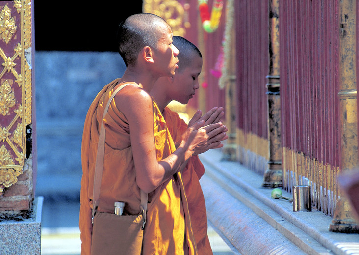 Buddhist Monks praying