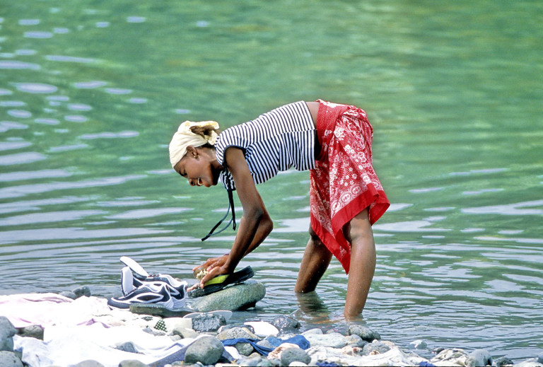 Girl Washing on the River Io