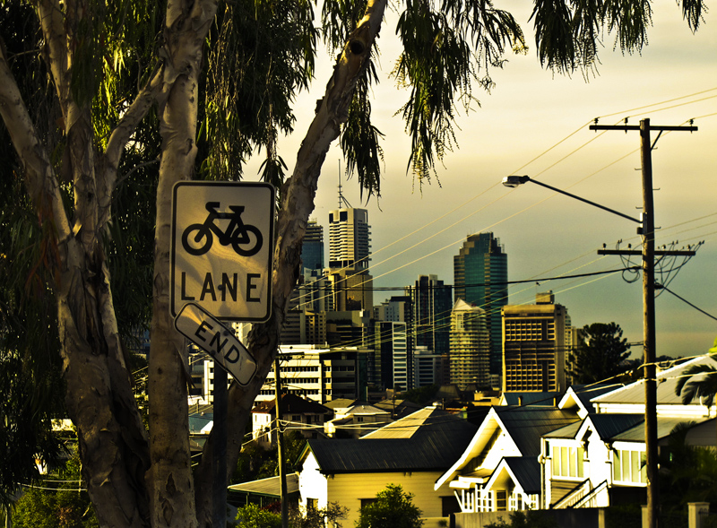 Cityscape in late light