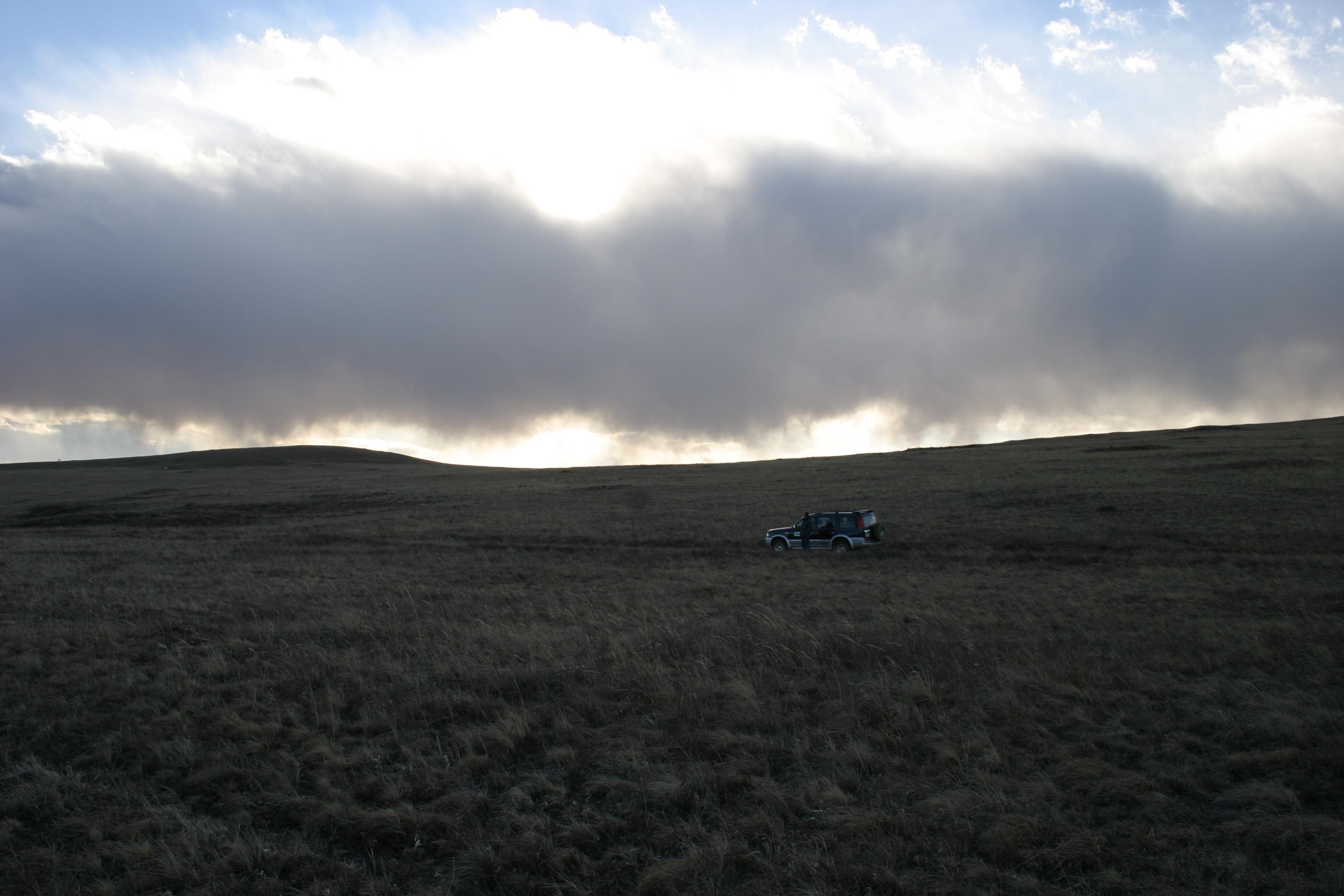 Afternoon light in the valley behind the mine site