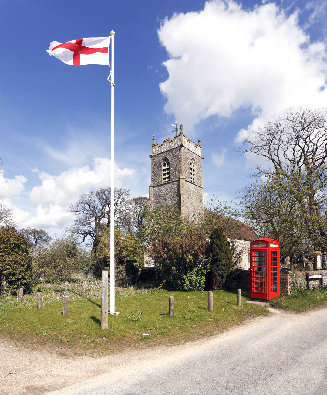 Plumstead Church showing St Georges Day Flag