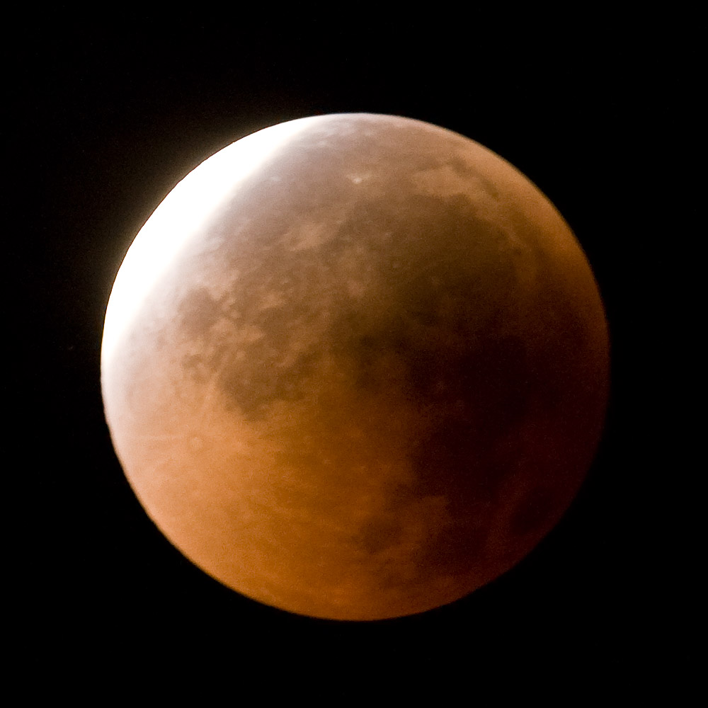 Moon partly out of eclipse