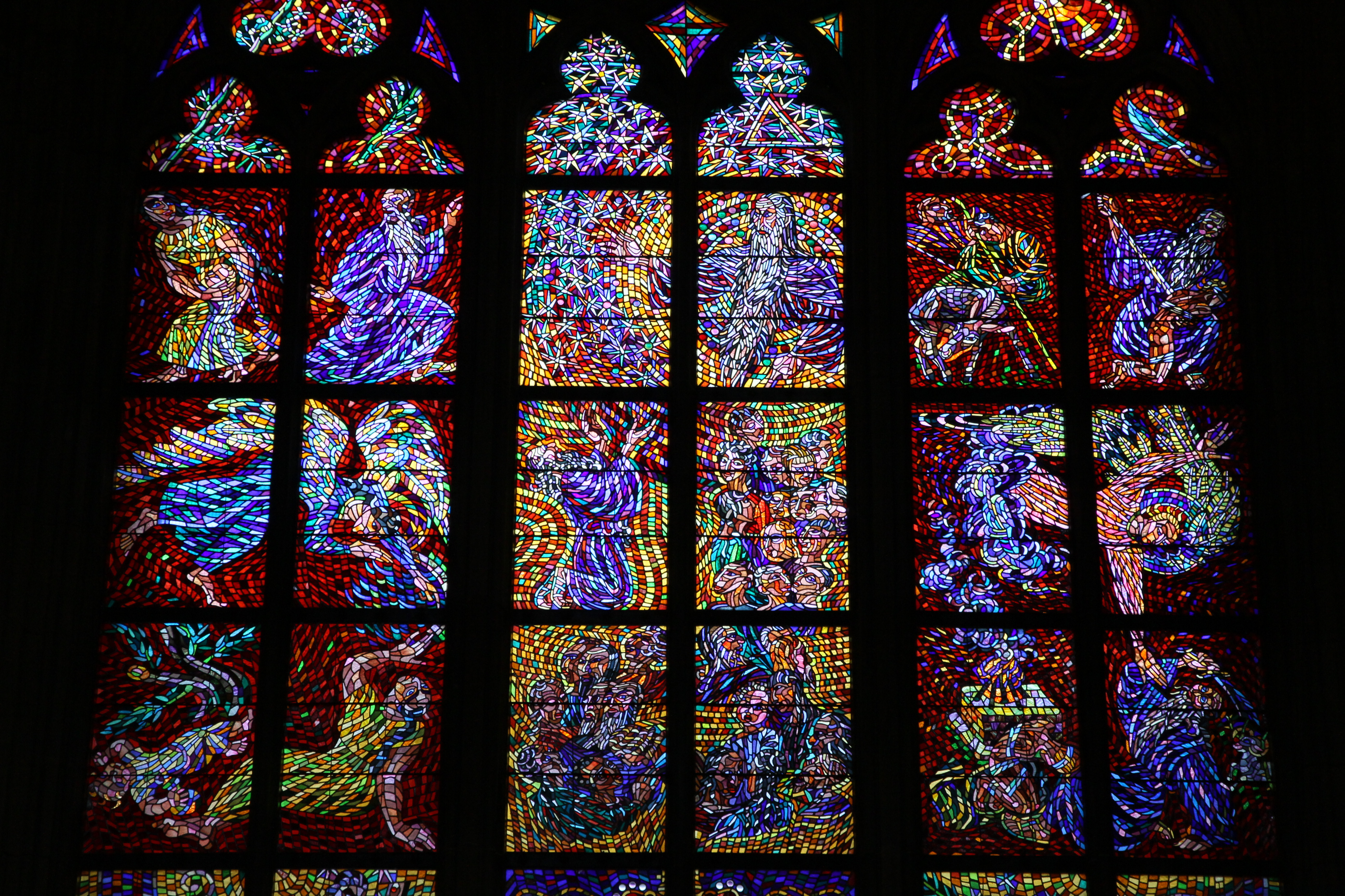 Stained glass art in St. Vitus