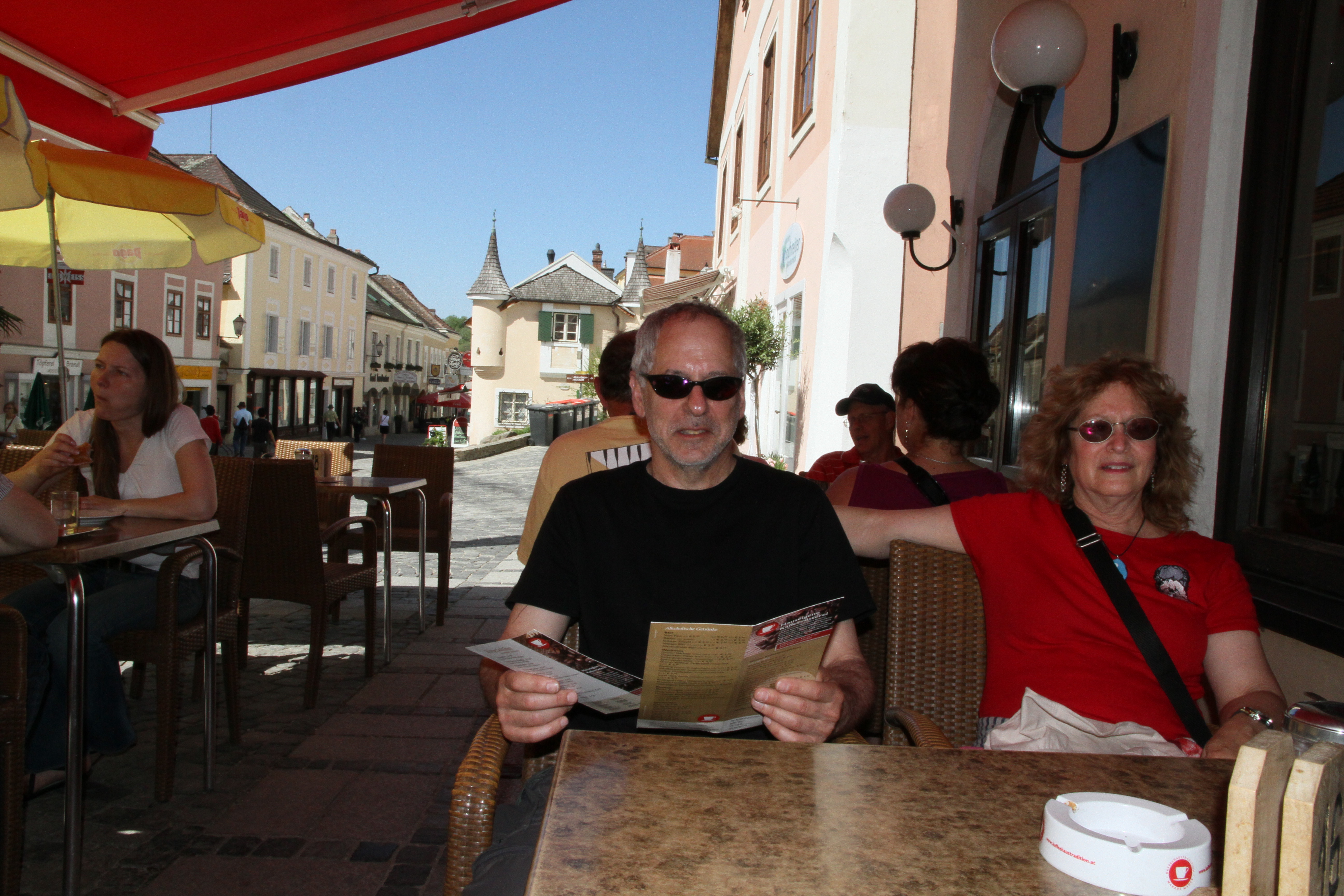 Sid and Sharon in ready for lunch in Melk