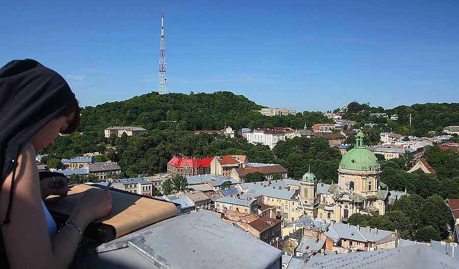 Lviv: view from top of clock tower