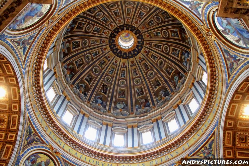 St. Peters Basilica dome looking up