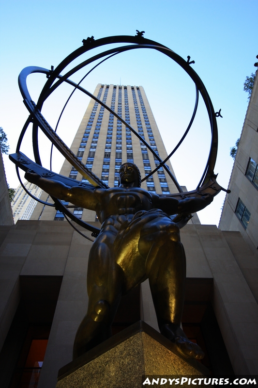 Atlas sculpture and St. Patricks Church in New York